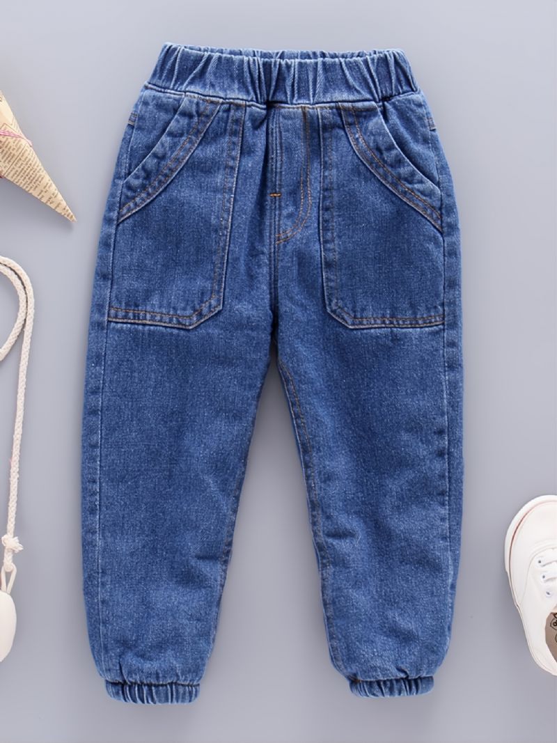 Solid Denimbukser For Gutter