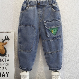 Toddler Gutter Triangle Green Logo Cargo Jeans