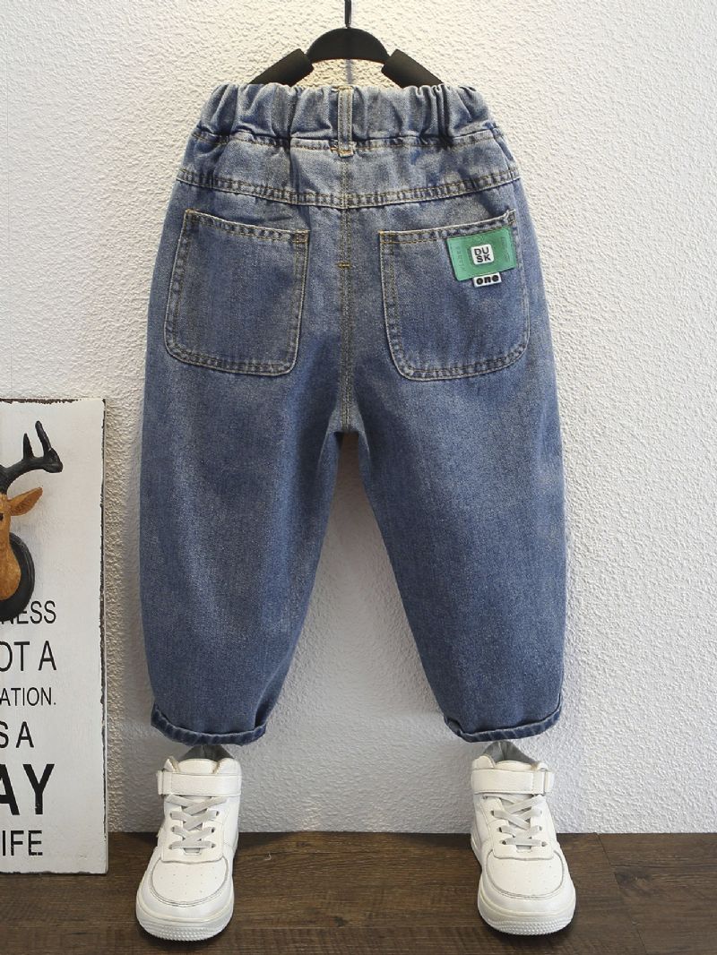 Toddler Gutter Triangle Green Logo Cargo Jeans