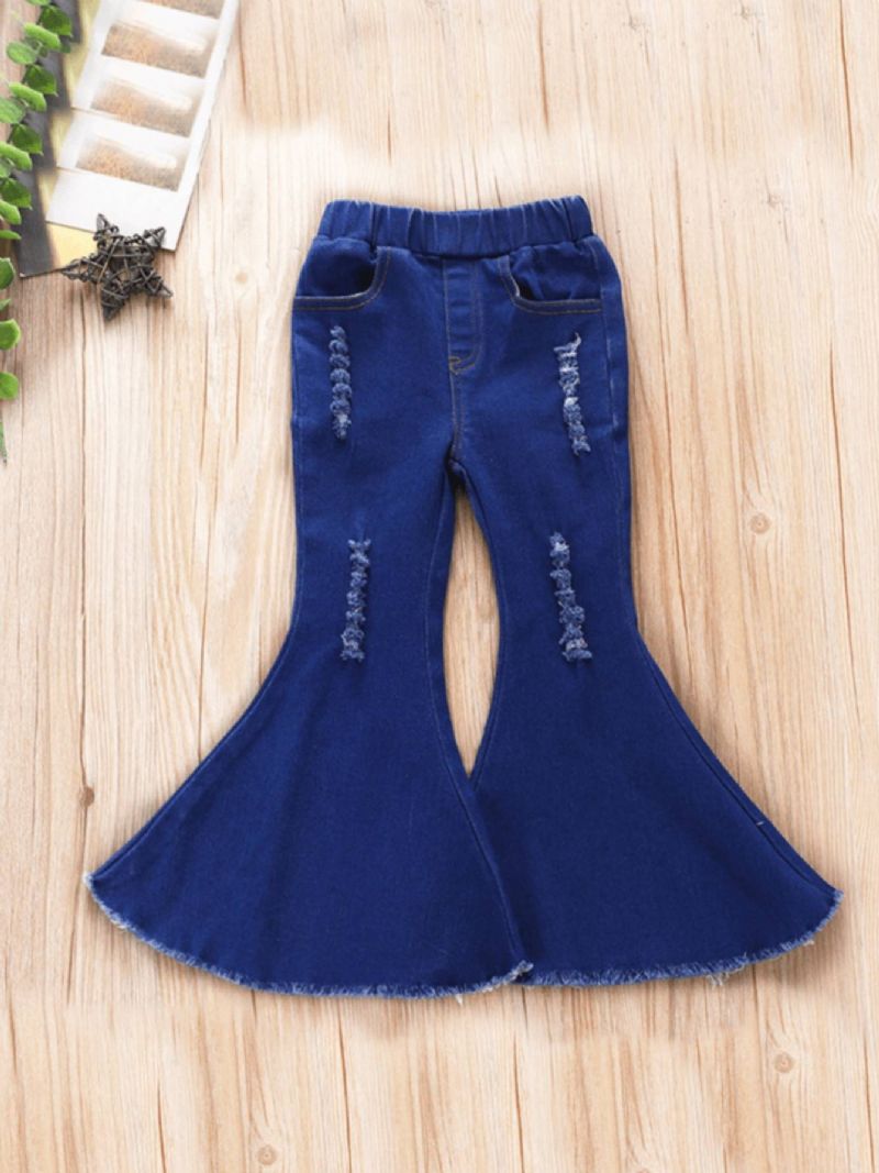 Toddler Jenter Flare Leg Pant Ripped Jeans