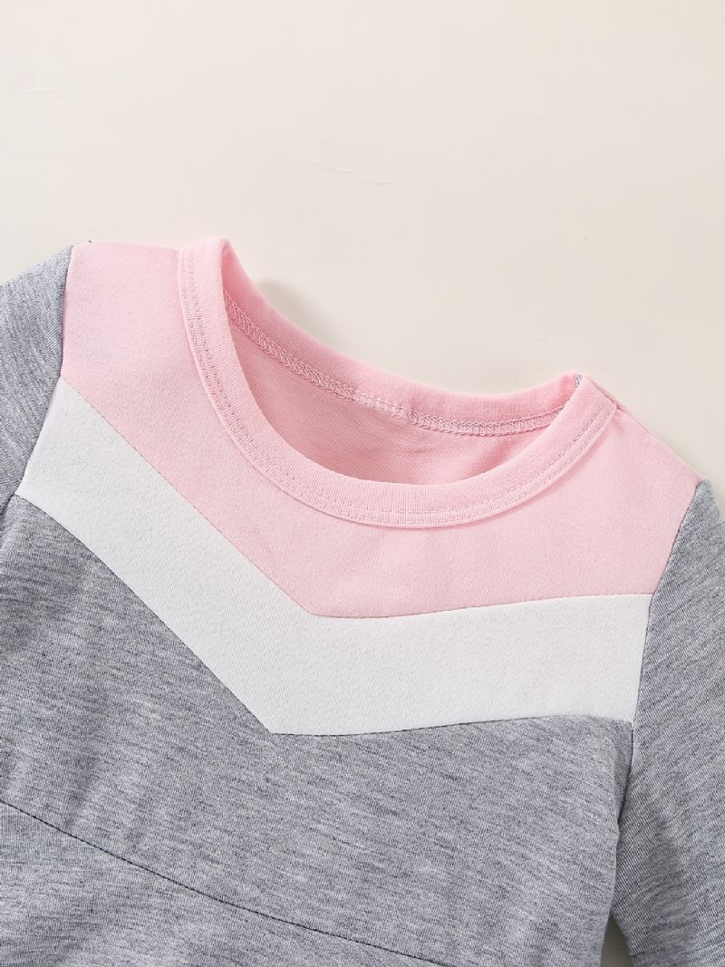 Baby Jenter Colorblock Langermet Kjole Babyklær