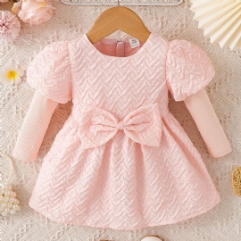 Baby Jenter Elegant Sweet Puff Sleeve Princess Dress With For Party Pink