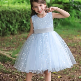 Baby Jenter Solid Polka Dots Dress Princess Bursdagsfest Spesiell Anledning