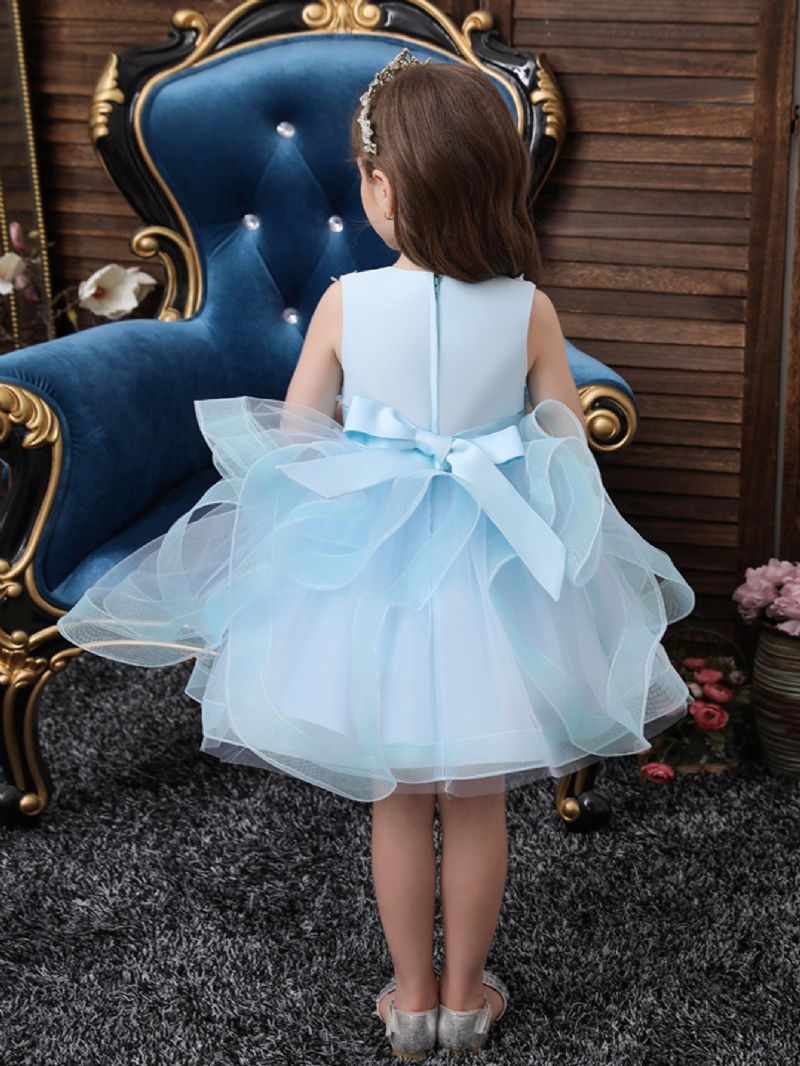 Jenter Bryllup Prinsesse Fluffy Flower Dress Barnebursdagsfest Pageant Tutu Tyll Prinsessekjoler