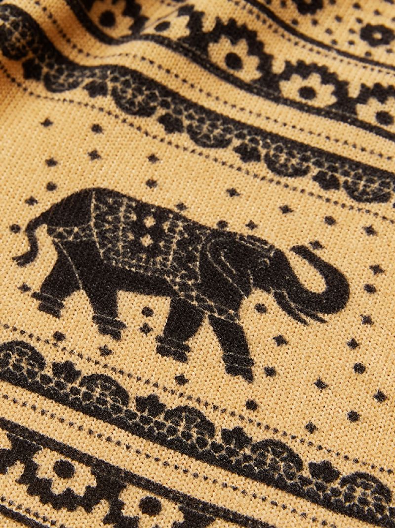 Jenter Casual Elephant Pattern Langermet Kjole