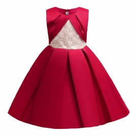 Jenter Colorblock Princess Dress Formell Kjole Til Julaftensfest Bursdag Barneklær