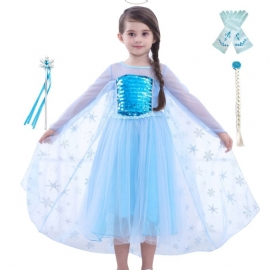 Jenter Prinsesse Kjole Kostyme Dress Up Bursdagsfest Halloween Jul Cosplay Antrekk