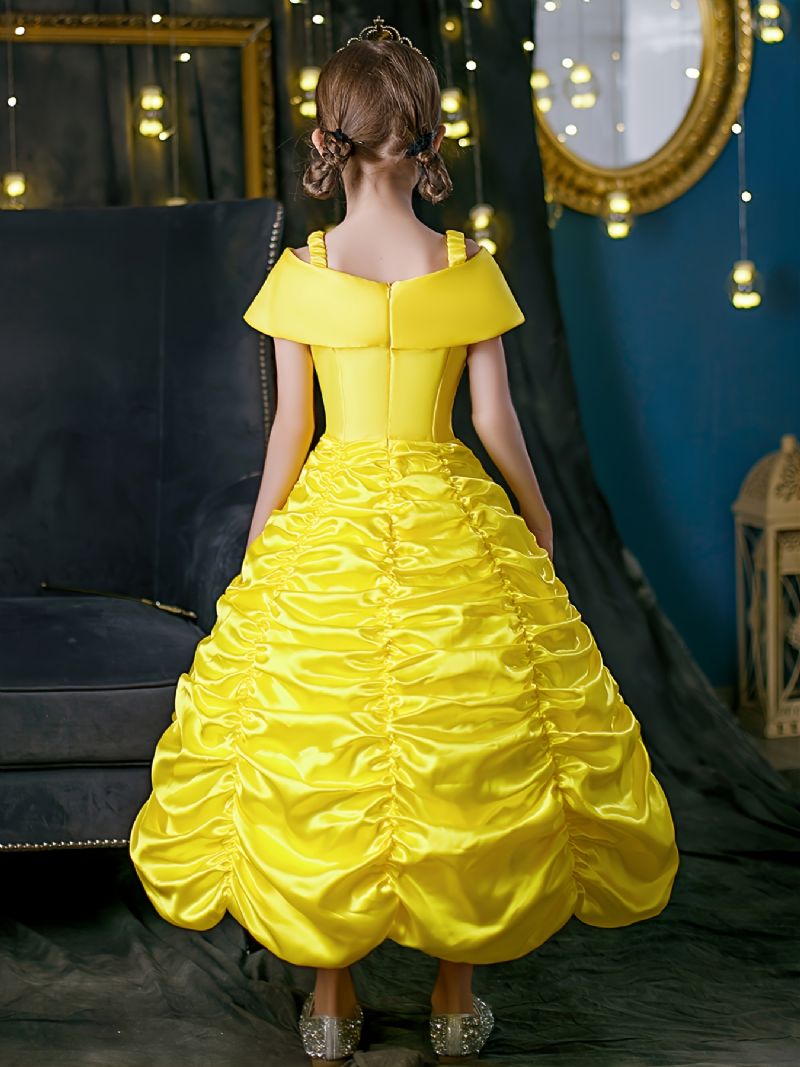 Jenter Prinsesse Kostymekjole Med Tilbehør Beauty & The Beast Dress