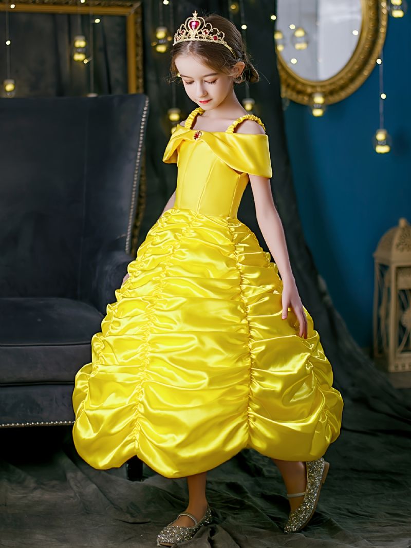 Jenter Prinsesse Kostymekjole Med Tilbehør Beauty & The Beast Dress