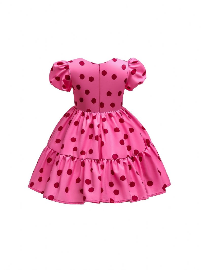 Jenter Puff Sleeve Dress Polka Dots Princess Barneklær