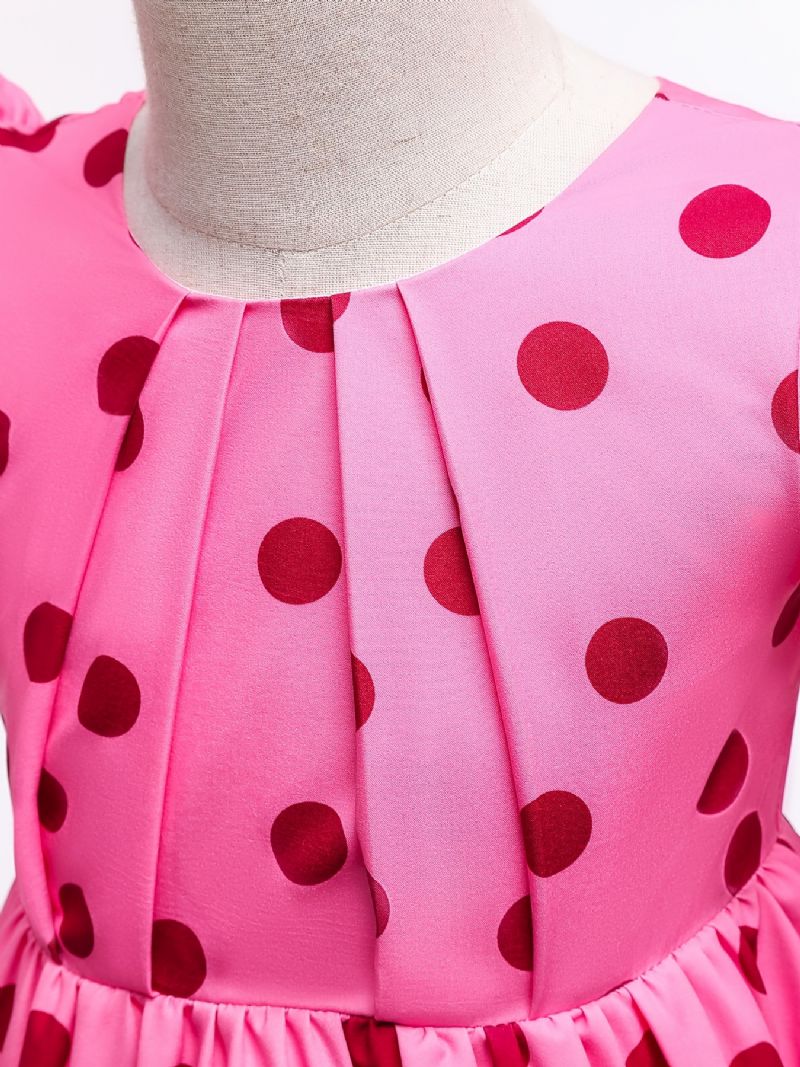 Jenter Puff Sleeve Dress Polka Dots Princess Barneklær