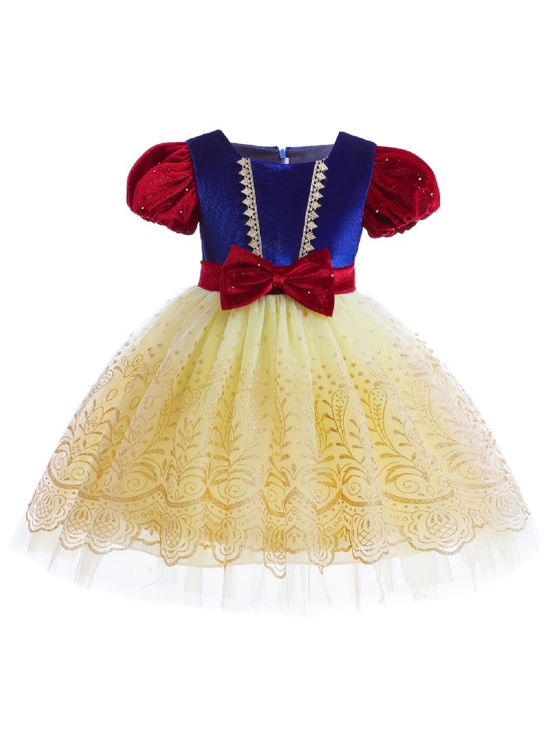 Jenter Snow White Princess Costume Dress Formell Kjole Til Julaftensfest Bursdag Barneklær