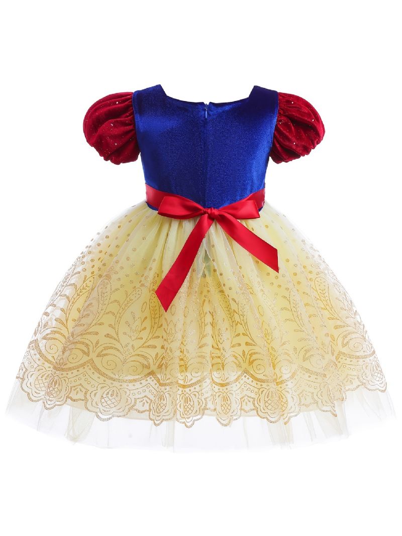 Jenter Snow White Princess Costume Dress Formell Kjole Til Julaftensfest Bursdag Barneklær