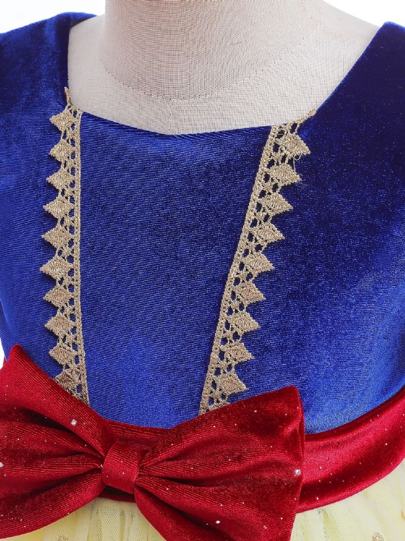 Jenter Snow White Princess Costume Dress Formell Kjole Til Julaftensfest Bursdag Barneklær