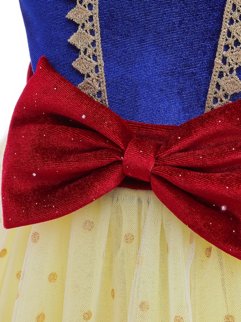 Jenter Snow White Princess Costume Dress Formell Kjole Til Julaftensfest Bursdag Barneklær