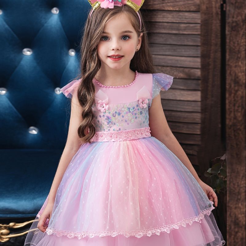 Jenter Vintage Elegant Princess Dress For Bryllupsfest Formell Anledning