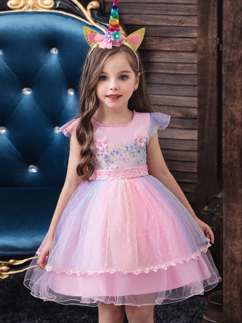 Jenter Vintage Elegant Princess Dress For Bryllupsfest Formell Anledning