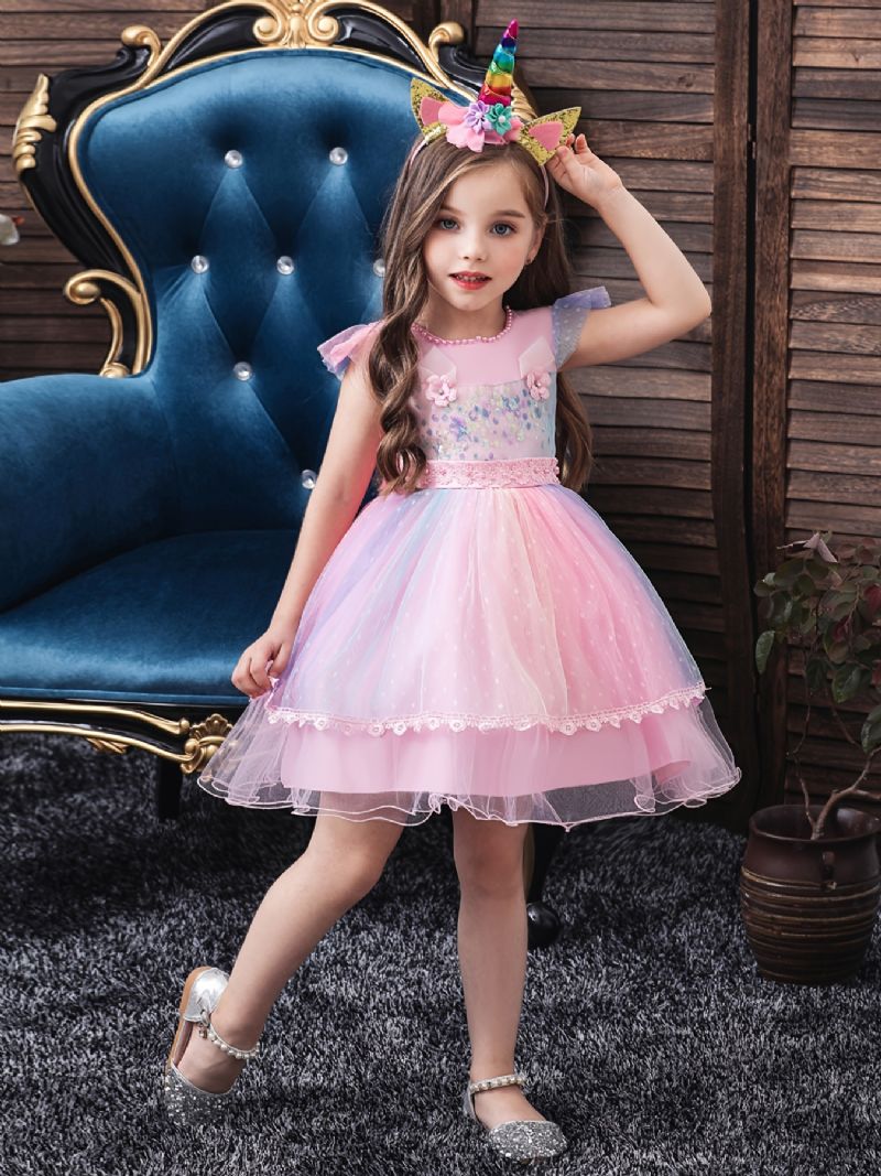 Jenter Vintage Elegant Princess Dress For Bryllupsfest Formell Anledning