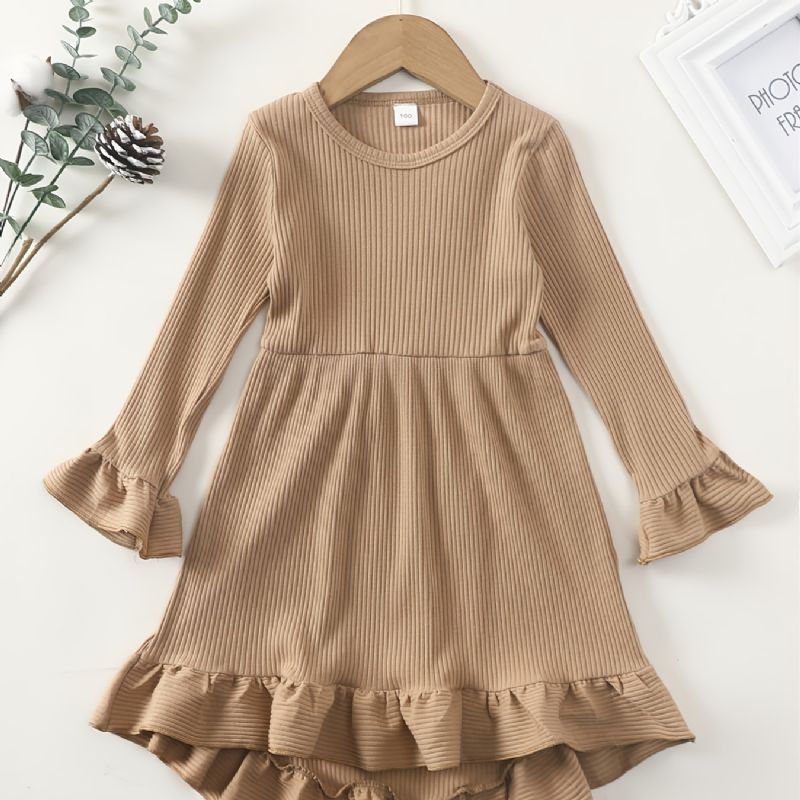 Småbarn Jenter Casual Solid Chain Dress