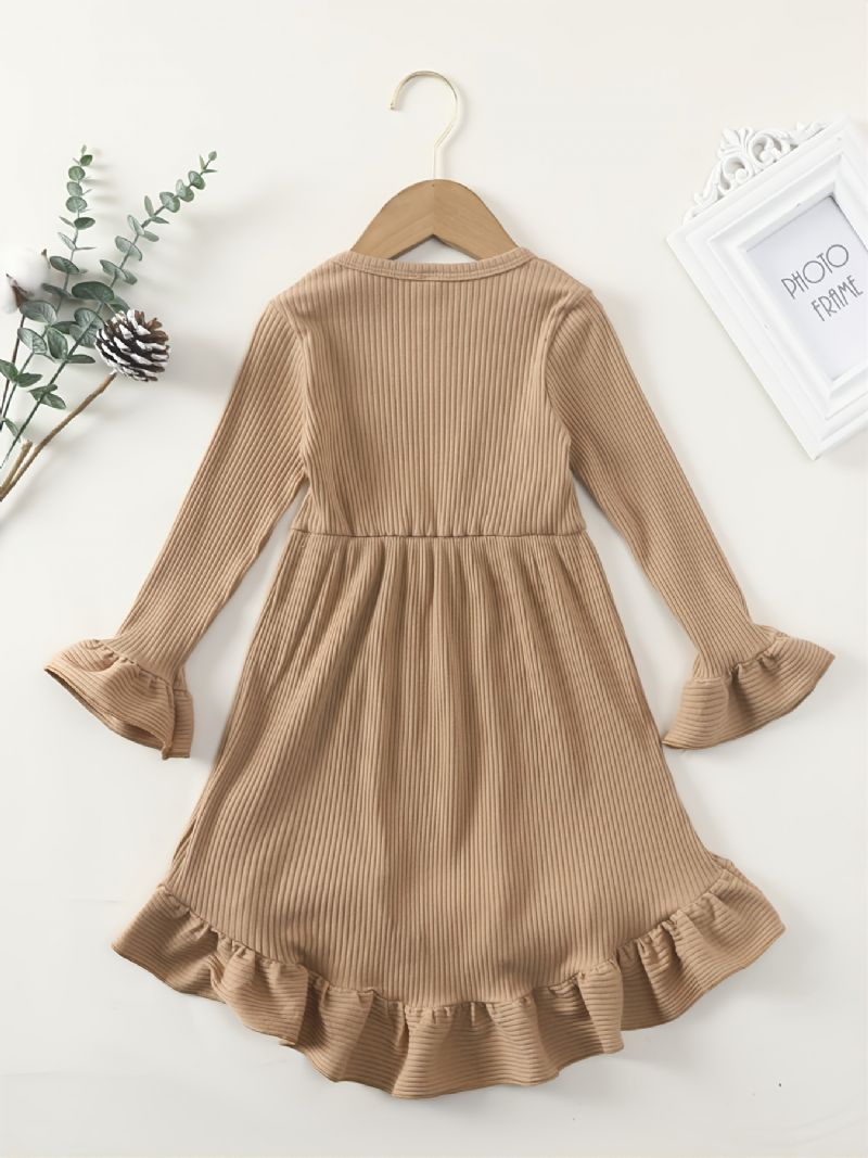 Småbarn Jenter Casual Solid Chain Dress