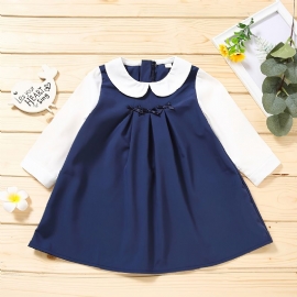 Småbarn Jenter Langermet Doll Collar Dress