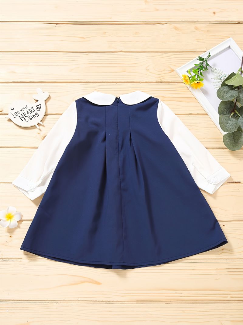 Småbarn Jenter Langermet Doll Collar Dress