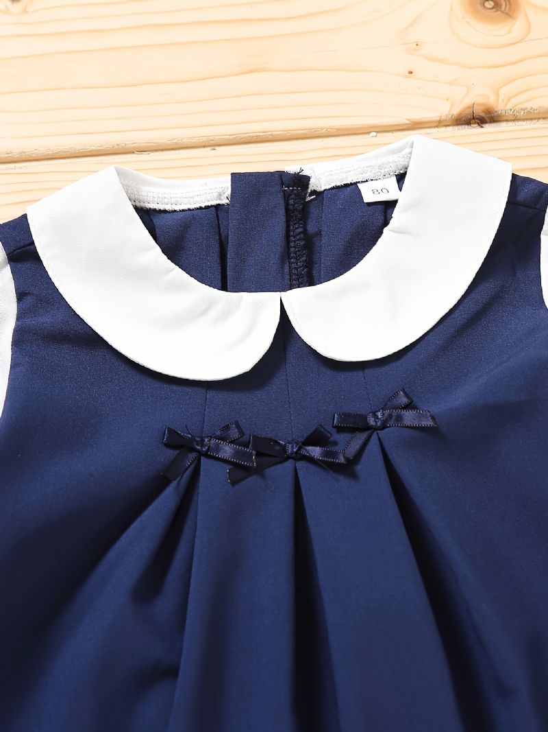 Småbarn Jenter Langermet Doll Collar Dress