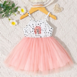 Spedbarn Spleising Cami Dress Mesh Princess Baby Jenter Bursdagsfest Kjole Barneklær