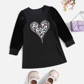 Toddler Jenter Heart Printed Black Dress