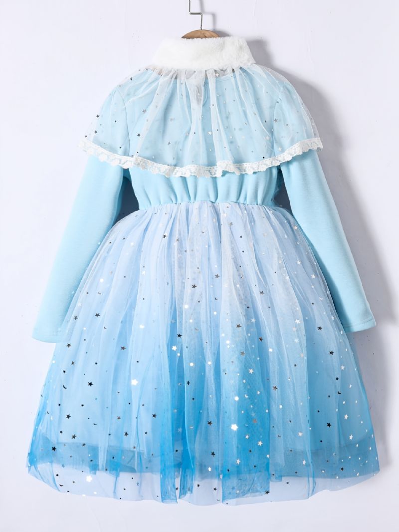 Toddler Jenter Mesh Dress Langermet Fleece Princess