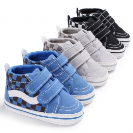 Baby Gutter Canvas Casual Sneakers Myk Såle First Walking Sko