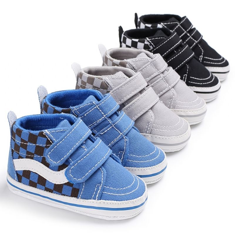 Baby Gutter Canvas Casual Sneakers Myk Såle First Walking Sko