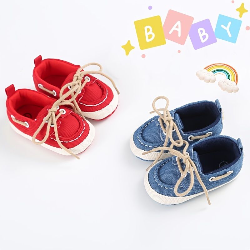 Baby Gutter Casual Canvas Loafers Lette Snøresko Til Våren