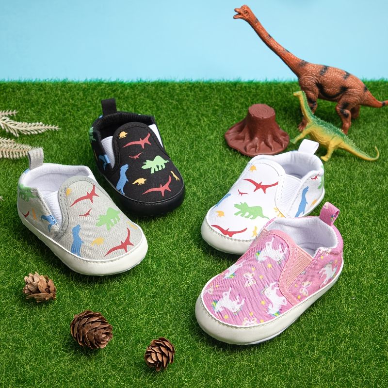 Baby Småbarn Dinosaur Sko Slip On Pustende Casual Sneakers Soft Sole Sko