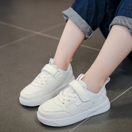 Gutter Casual Solid White Sneakers Snøring Vanntette Low Top Skate Sko For Outdoor