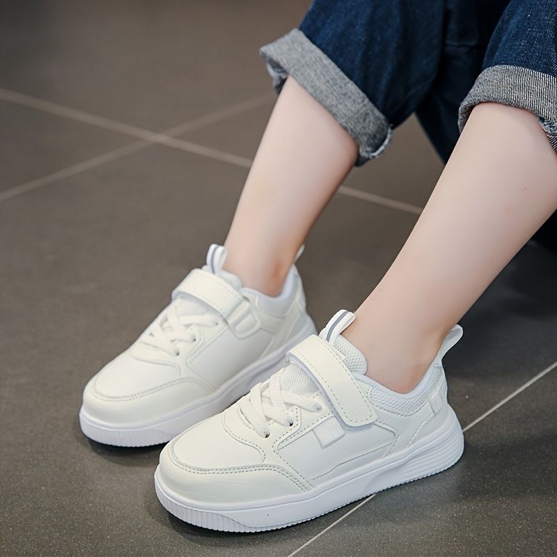 Gutter Casual Solid White Sneakers Snøring Vanntette Low Top Skate Sko For Outdoor