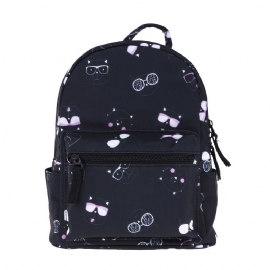 Kid Printing Ryggsekk Mini Skoleveske Multi Pocket Funksjonalitet Liten Reiseveske Cats Black Printed