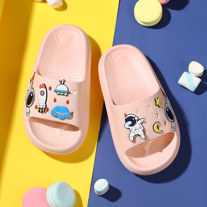 Baby Barn Jenter Slides Myksåle Sklisikkert Tøfler Med Tegneseriedesign