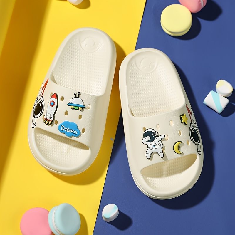 Baby Barn Jenter Slides Myksåle Sklisikkert Tøfler Med Tegneseriedesign