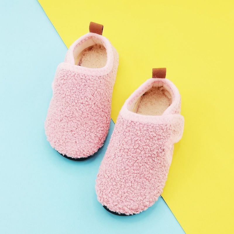 Babyjenter Uformelle Enkle Solid Tøfler Sklisikker Lett Slip-on Termisk Fleece Til Hjemmet