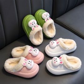 Cartoon Bunny Warm Fuzzy Cozy Slides Tøfler For Småbarn Baby Jenter Winter