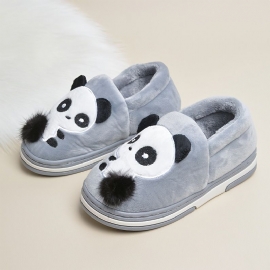 Guttetøfler Velvet Anti-skli Innendørs Sklier Med Pandadesign For Vinteren