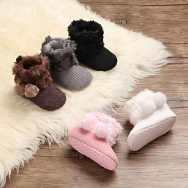 Småbarn Baby Gutter Jenter Booties Plus High Top Tøfler Innesko Til Vinter