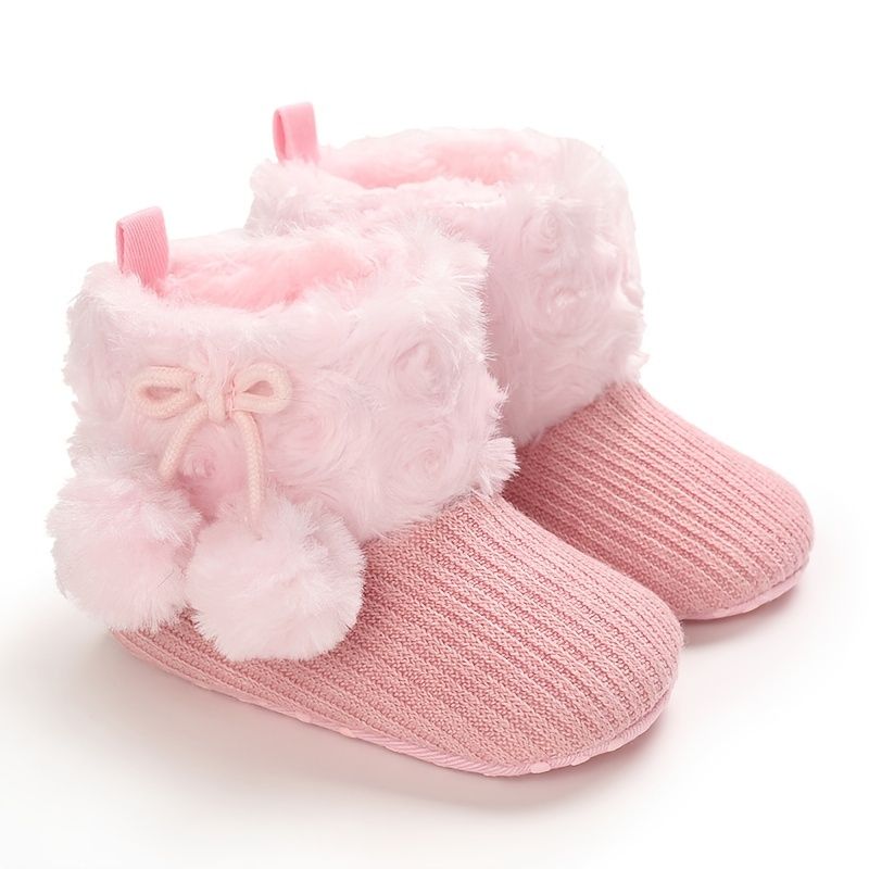 Småbarn Baby Gutter Jenter Booties Plus High Top Tøfler Innesko Til Vinter