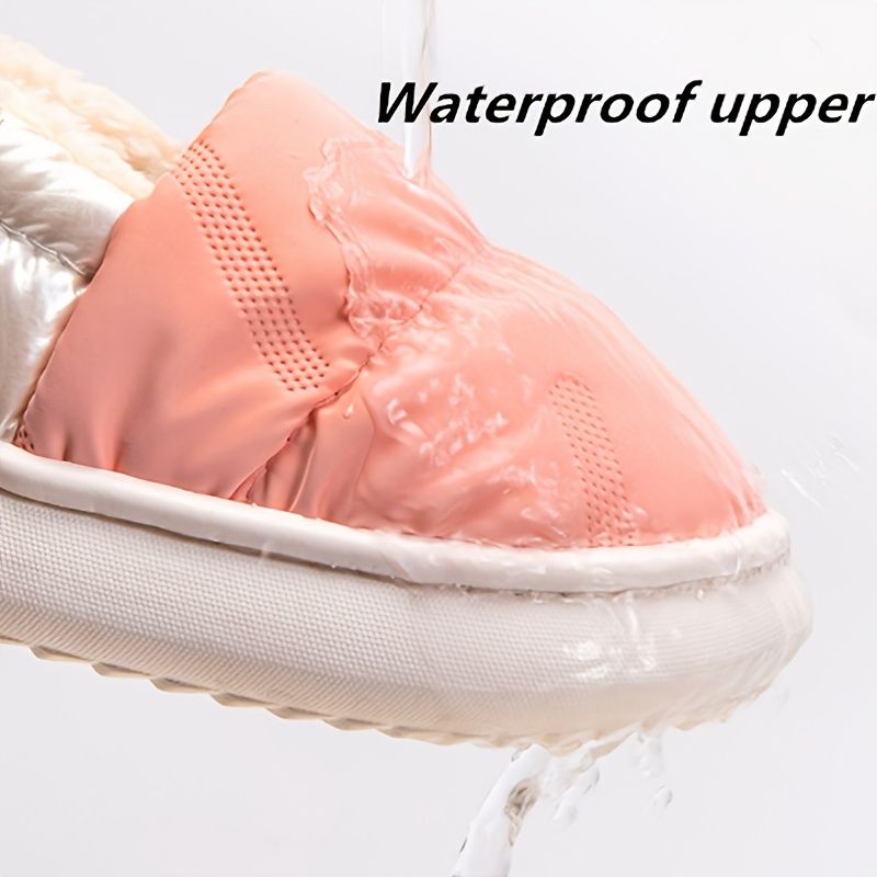 Småbarn Barn Vinter Nye Jenter Slip On Pvc Plysj Innendørs Varme Tøfler