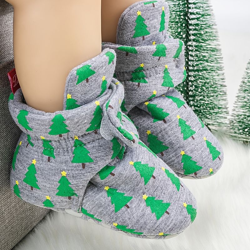 Unisex Babystøvler Termotøfler Crib Shoes First Walker For Nyfødte Småbarn Gutter Jenter Julepriskutt