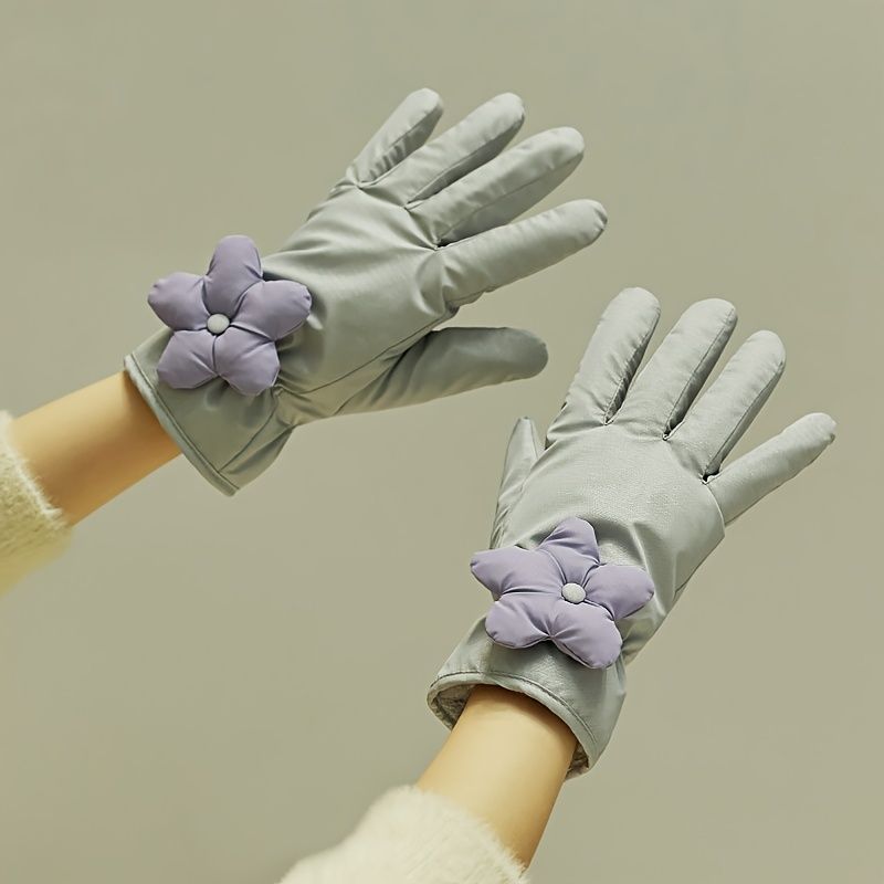 Fluffy Cotton Gloves Småbarn Jenter Vinter Biker Hansker Vindtette For Dame