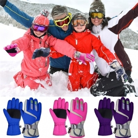 Termiske Skihansker Vinter Fleece Vanntett Varme Snowboardhansker Ski Ridehansker For Barn