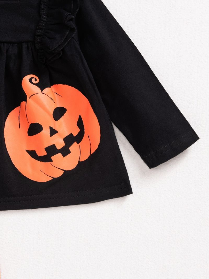 2ps Jenter Halloween Black Pumpkin Top & Ghost Pants Set