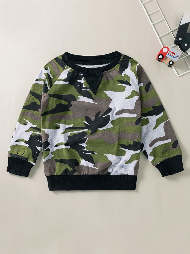 2stk Gutter Camo Print Sweatshirt Bukser Sett